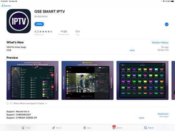 Gse smart iptv ipad